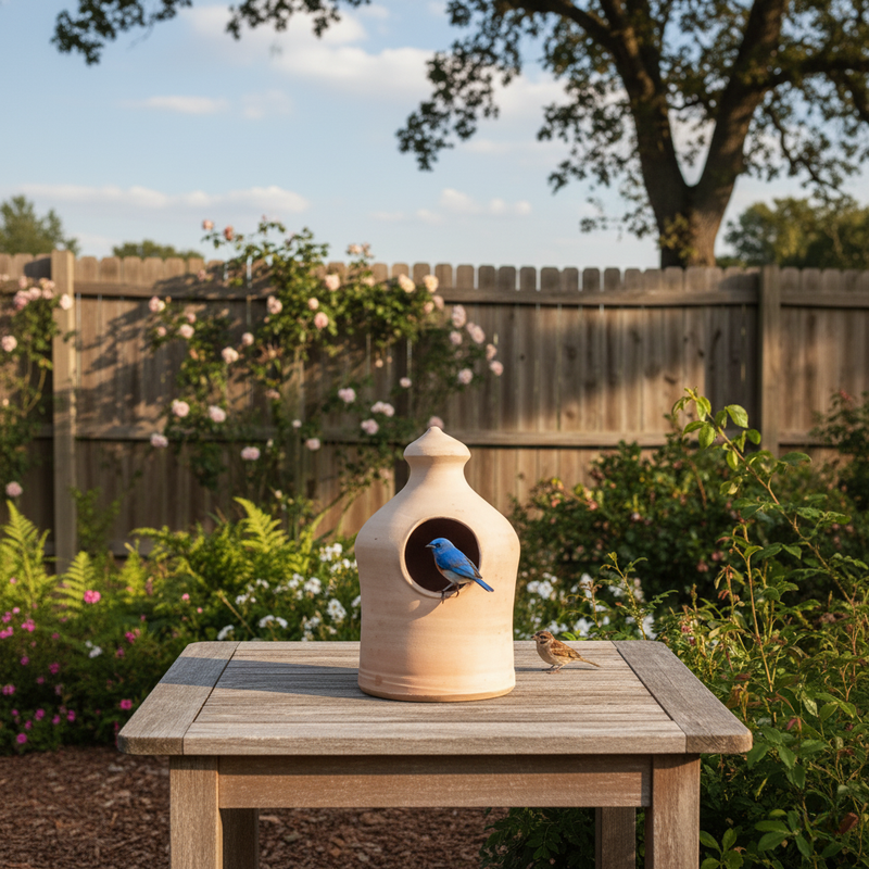 Clay Bird house 01- 20cm