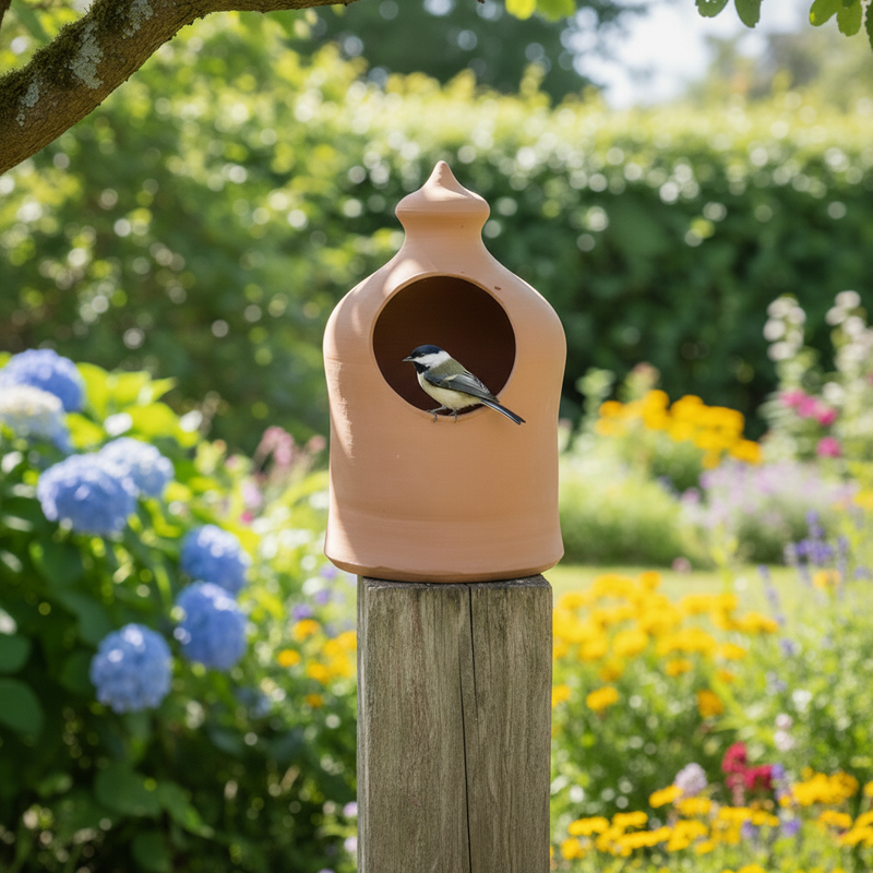 Clay Bird house 04 - 15cm