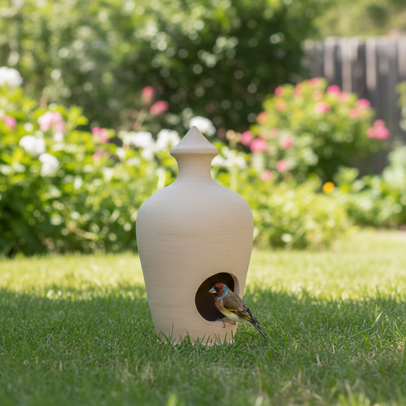 Clay Bird house 02 -20cm