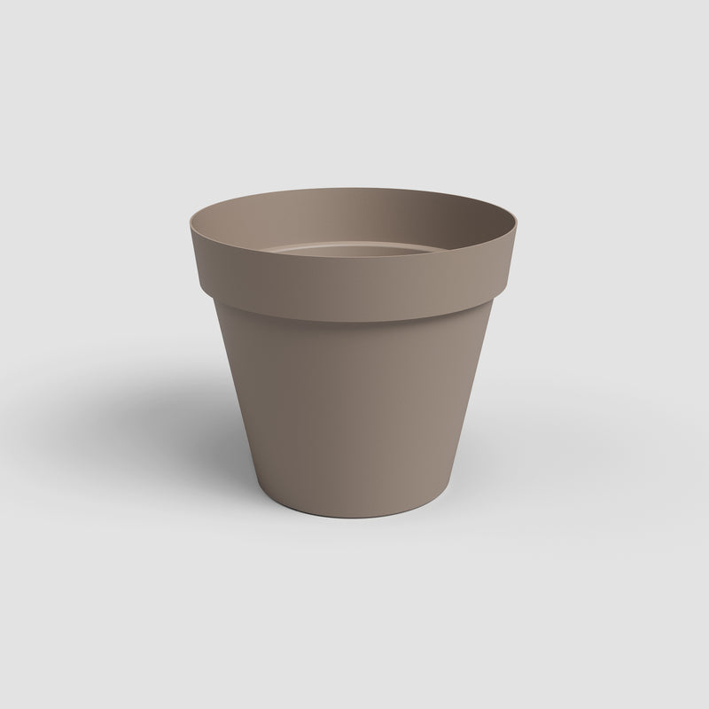 Brown plant pot on a white background