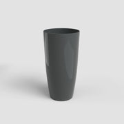 Dark gray vase on a light gray background