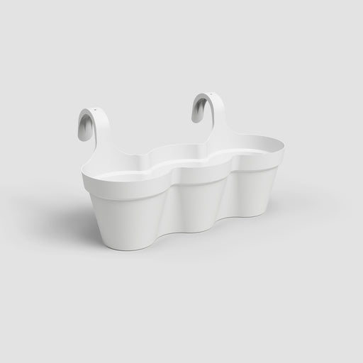 White freestanding bathtub with wavy design on a light gray background