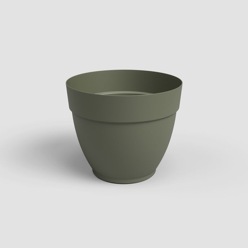 Green plant pot on a white background
