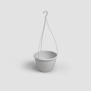 Gray hanging planter on a light gray background