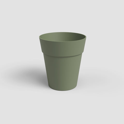 Green plant pot on a white background