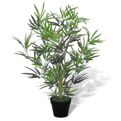 Artificial potted plant with green leaves on a white background