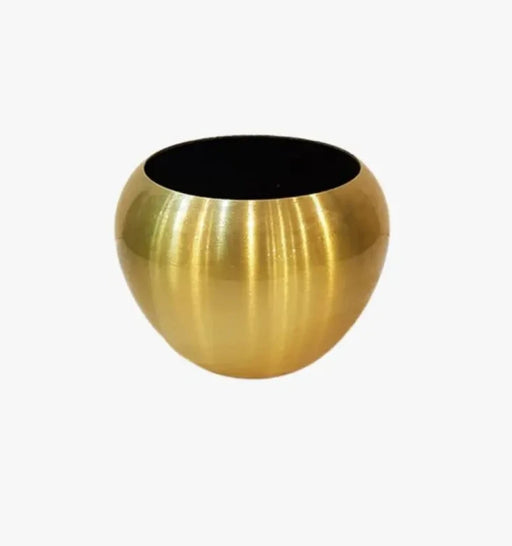 Gold spherical object on a white background