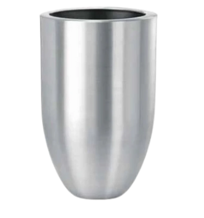 Stainless steel tumbler on a white background