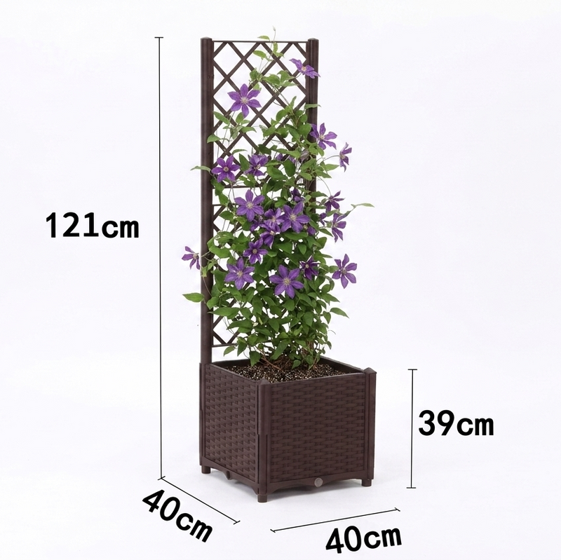 Plastic Planter with Fence- Single (without plants)