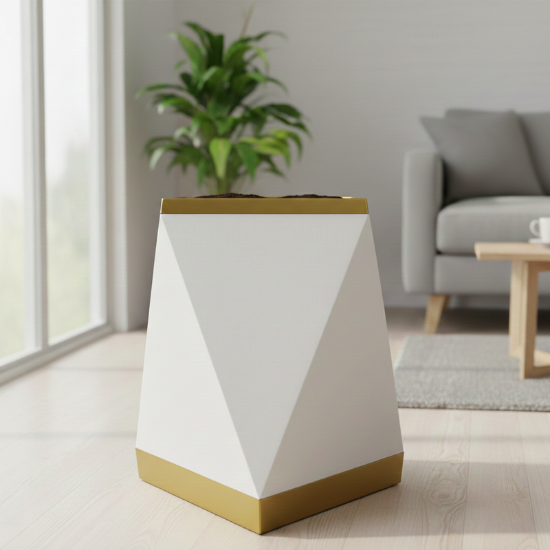 Plastic Pot 6742 (White) - D25.5xH63xBD39