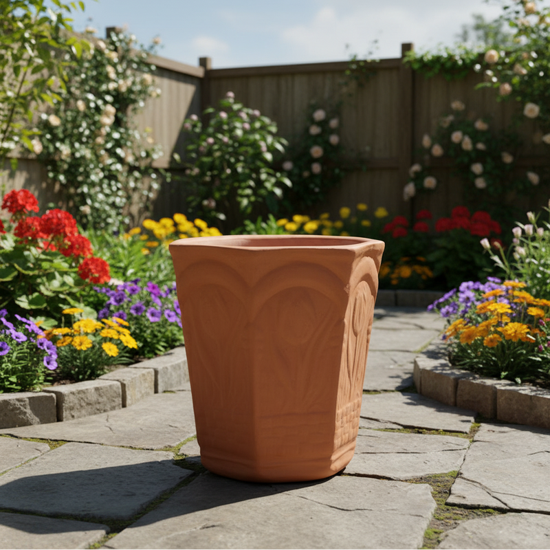 Handmade Clay Floral Pot (02) Size: 35X43cm