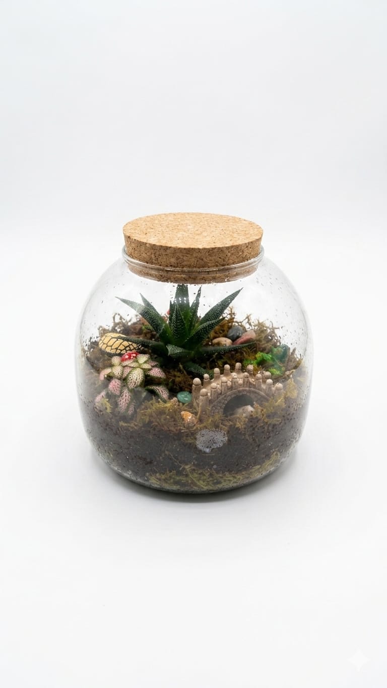 Terrarium with Glass Jar and Plant
