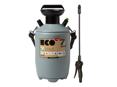 Gray pressure washer with black lance on a white background
