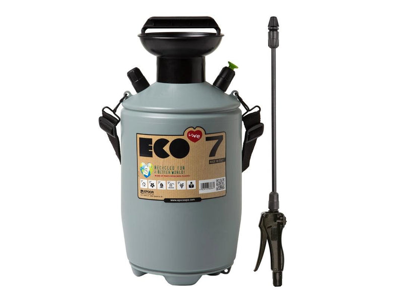 Gray pressure washer with black lance on a white background