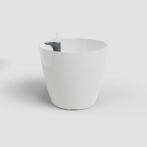 White planter pot on a light gray background